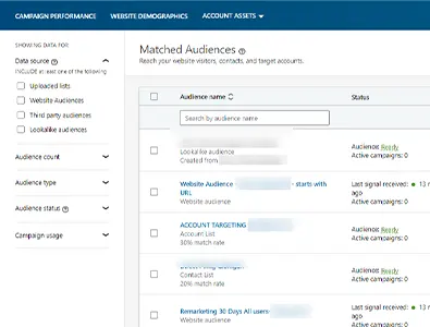 Matched Audiences LinkedIn Matched Audiences LinkedIn