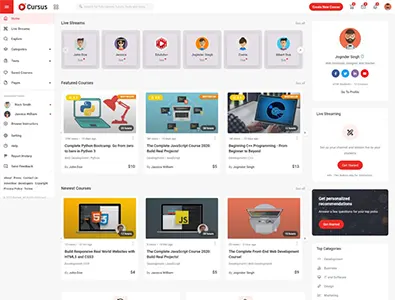cursus lms & online courses marketplace template